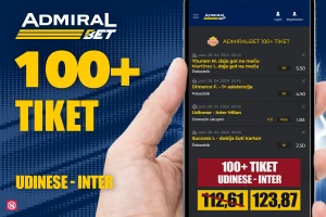 AdmiralBet 100+ tiket - Inter u Udinama, kvota 123,87!